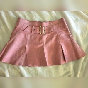 Bebe Pink Suede Mini Skirt